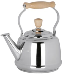 cilio tisch-accessoires Wasserkessel Tradition Edelstahl/Holz 1,7 Liter