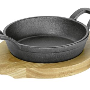KÜCHENPROFI BBQ Servierpfanne mit 2 Griffen Pfanne, Holzbrett, Bedienungsanleitung / Pflegehinweise