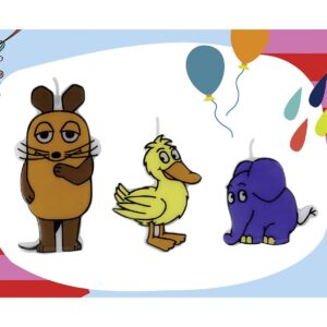 Dr. Oetker Motiv-Kerze 'Maus, Ente, Elefant' 3er Pack