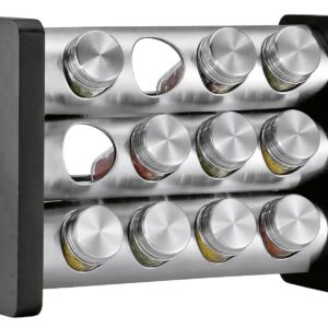 KÜCHENPROFI Gewürzständer mit 12 Gläsern schwarz rechteckig