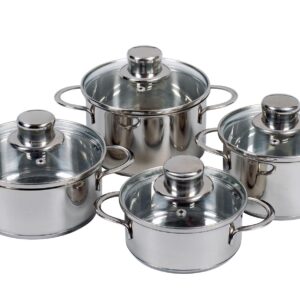 KARL KRÜGER Restetopf Saturn mit Glasdeckel Edelstahl sortiert