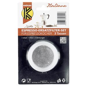 KARL KRÜGER Ersatzteilset Espressokocher 3 Tassen 4-teilig
